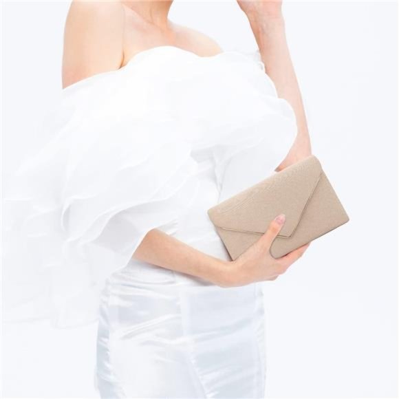 Clutch Purse - Evening Bag for Women - Velvet Suede Pleated Handbag - Picture 7 of 8